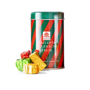 Novogodišnja zelena limenka sa pralinama 150g